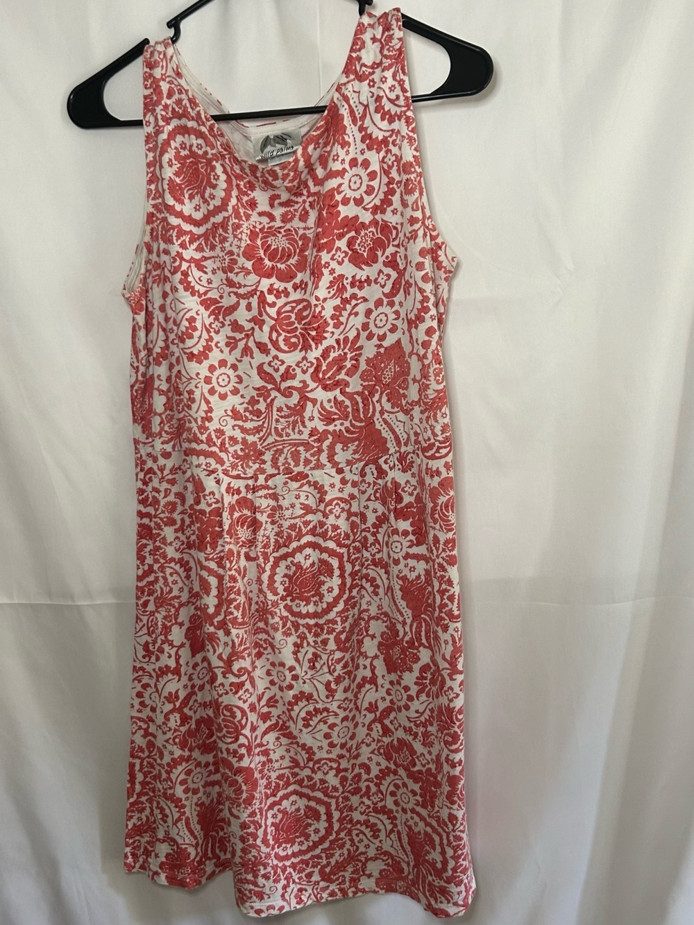 Wild Palms red and white floral cotton dress in size M